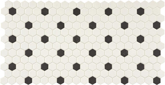12x24 Keystones Hexagon Mosaic Mixed-Color Matte Smooth Porcelain Tile