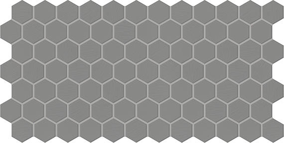2 Keystones Hexagon  Mosaic Solid-Color Matte Smooth Porcelain Tile Soft Gray