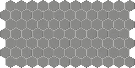 2 Keystones Hexagon  Mosaic Solid-Color Matte Smooth Porcelain Tile Soft Gray