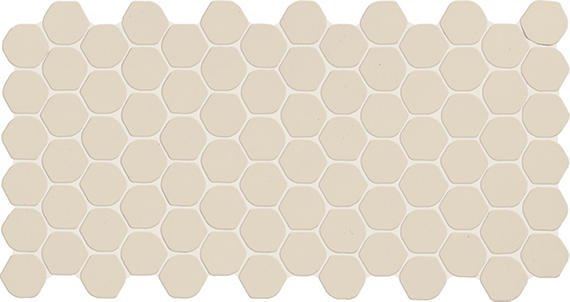 2 Keystones Hexagon  Mosaic Solid-Color Matte Smooth Porcelain Tile Almond Beige