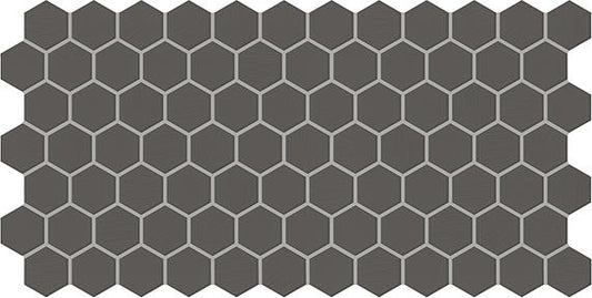 2x2 Keystones Hexagon  Mosaic Solid-Color Matte Smooth Porcelain Tile Jet Black
