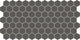 2x2 Keystones Hexagon  Mosaic Solid-Color Matte Smooth Porcelain Tile Jet Black