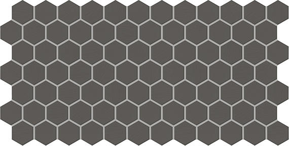 2x2 Keystones Hexagon  Mosaic Solid-Color Matte Smooth Porcelain Tile Jet Black