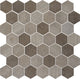 2 Limestone Hexagon  Mosaic Stone-Look Polished Textured Limestone Tile Brown Gray
