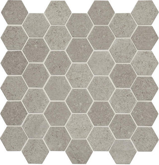 12x12 Raine Hexagon Mosaic Mixed-Color Honed Smooth Marble Tile
