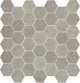 2 Raine Hexagon  Mosaic Mixed-Color Honed Smooth Marble Tile Taupe Gray