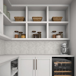 Taupe Gray - 12x12 Raine Hexagon Mosaic Mixed-Color Honed Smooth Marble Tile