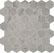 13x13 Fonte Hexagon  Mosaic Marble-Look Honed Natural Marble Tile Slate Gray
