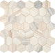 13x13 Fonte Hexagon  Mosaic Marble-Look Honed Natural Marble Tile Beige Marble
