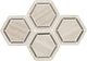 2 Limestone Hexagon  Mosaic Marble-Look Honed Smooth Limestone Tile Light Beige