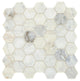 2 Marble Hexagon  Mosaic Stone-Look Honed Smooth Marble Tile Ivory Marble