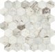 12x12 Predella Hexagon Honeycomb  Mosaic Mixed-Color Honed Smooth Stone Tile Off White