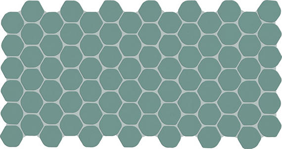 2 Keystones Organic Penny Round  Mosaic Solid-Color Matte Smooth Porcelain Tile Teal Blue