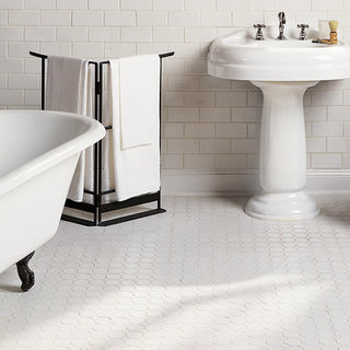 Bright White - 12x12 Octagon & Dot Octagon Diamond Mosaic Solid-Color Matte Smooth Ceramic Tile