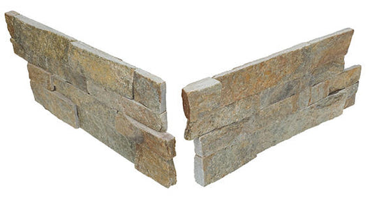 6x24 Stacked Stone Random Pattern  Natural Stone-Look Matte Riven Quartzite Tile Moss Brown