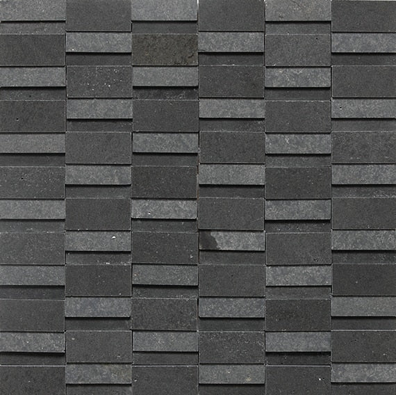 2 Stone A La Mod  Mosaic Stone-Look Honed Smooth Stone Tile Charcoal Black