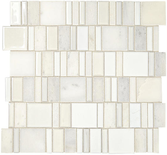 14x14 Midpark Mosaics Random Pattern Mosaic Mixed-Material Look Matte Smooth Porcelain Tile