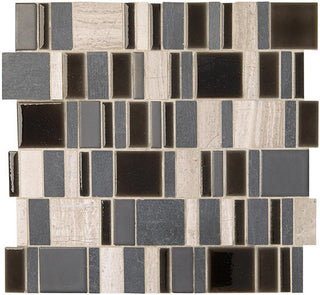 14x14 Midpark Mosaics Random Pattern Mosaic Mixed-Material Look Matte Smooth Porcelain Tile