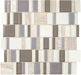 14x14 Midpark Mosaics Random Pattern Mosaic Mixed-Material Look Matte Smooth Porcelain Tile