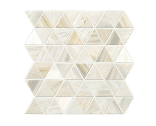12x12 Pietra Divina Triangle Intricate Geometry Mosaic Natural-Look Polished Smooth Marble Tile