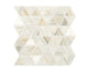2 Pietra Divina Triangle Intricate Geometry Mosaic Natural-Look Polished Smooth Marble Tile Ivory Gold