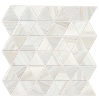 12x12 Pietra Divina Triangle Intricate Geometry Mosaic Natural-Look Polished Smooth Marble Tile