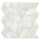 2 Pietra Divina Triangle Intricate Geometry Mosaic Natural-Look Polished Smooth Marble Tile Ivory Marble