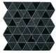 2 Pietra Divina Triangle Intricate Geometry Mosaic Natural-Look Polished Smooth Marble Tile Black Marble