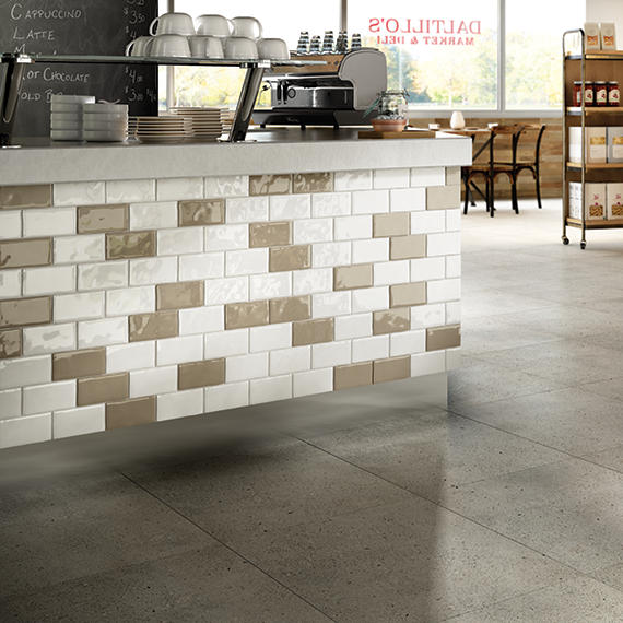 3x12 Artigiano  Natural Solid-Color Glossy Undulated Ceramic Tile Cream White