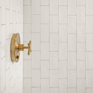 Cream White - 3x12 Artigiano Natural Solid-Color Glossy Undulated Ceramic Tile