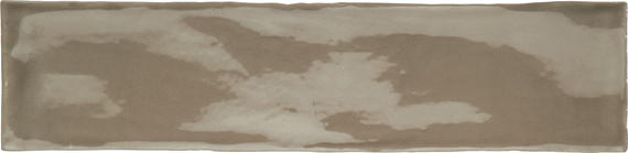 3x12 Artigiano  Natural Solid-Color Glossy Undulated Ceramic Tile Taupe Gray