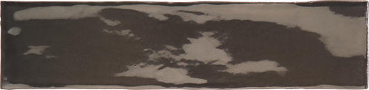 3x12 Artigiano  Natural Solid-Color Glossy Undulated Ceramic Tile Dark Brown