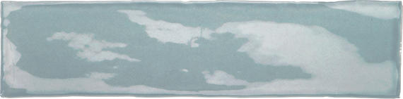 3x12 Artigiano  Natural Solid-Color Glossy Undulated Ceramic Tile Light Blue