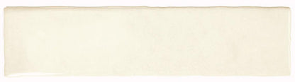3x12 Mesmerist  Natural Solid-Color Glossy Undulated Ceramic Tile Ivory Cream