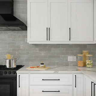 Stone Gray - 3x12 Mesmerist Natural Solid-Color Glossy Undulated Ceramic Tile