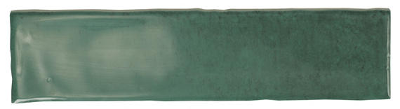 3x12 Mesmerist  Natural Solid-Color Glossy Undulated Ceramic Tile Forest Green