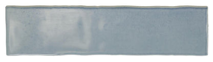 3x12 Mesmerist  Natural Solid-Color Glossy Undulated Ceramic Tile Ice Blue