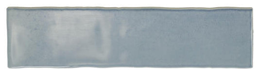 3x12 Mesmerist  Natural Solid-Color Glossy Undulated Ceramic Tile Ice Blue