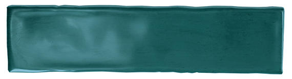 3x12 Mesmerist  Natural Solid-Color Glossy Undulated Ceramic Tile Deep Teal