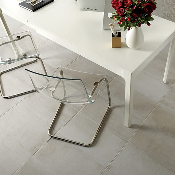 3x12 Modern Hearth  Natural Concrete-Look Matte Smooth Porcelain Tile Soft Gray