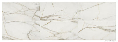 3x12 Mythique Marble  Natural Marble-Look Matte Smooth Porcelain Tile Light Cream