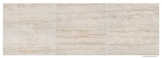 3x12 Mythique Marble  Natural Marble-Look Matte Smooth Porcelain Tile Soft White