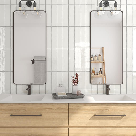 3x12 Costa Clara  Natural Solid-Color Glossy Undulated Ceramic Tile Cloud White