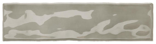 3x12 Costa Clara  Natural Solid-Color Glossy Undulated Ceramic Tile Pelican Beige