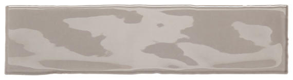 3x12 Costa Clara  Natural Solid-Color Glossy Undulated Ceramic Tile Pebble Gray