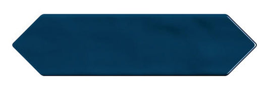 3x12 Stagecraft Picket  Natural Solid-Color Glossy Undulated Ceramic Tile Deep Blue