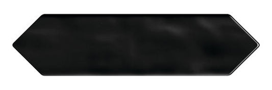 3x12 Stagecraft Picket  Natural Solid-Color Glossy Undulated Ceramic Tile Jet Black