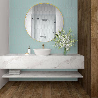 Aqua Matte - 3x12 Stagecraft Picket Natural Solid-Color Matte Undulated Ceramic Tile