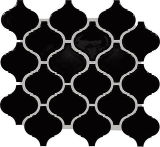 11x12 Color Wheel Retro Arabesque Mosaic Solid-Color Glossy Smooth Ceramic Tile
