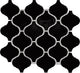 3x3 Color Wheel Retro Arabesque  Mosaic Solid-Color Glossy Smooth Ceramic Tile Black